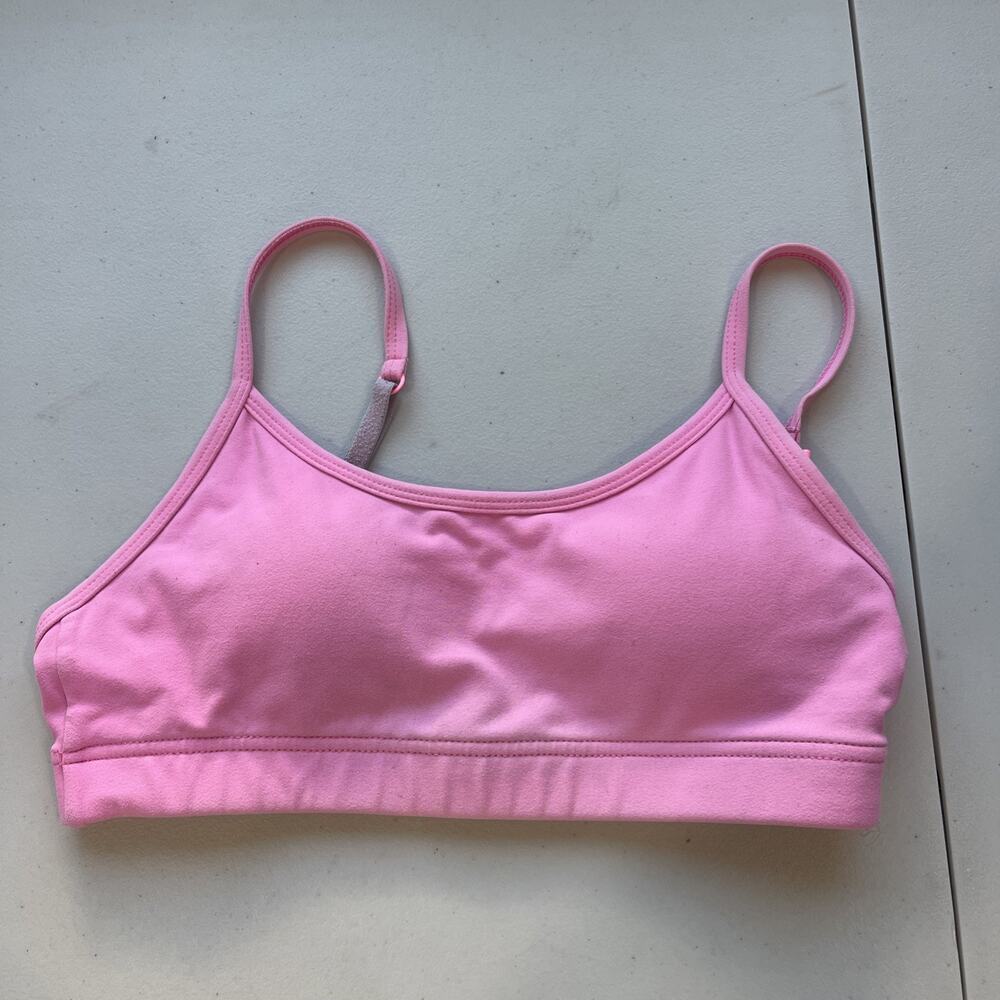 Lorna Jane Black Sz Small Sports Pink Sports Bra Jog Spagetti Straps Barbie Pad